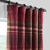 Burgundy Bliss Plaid Heritage Weave Cotton Room Darkening Curtain Pair (2 Panels) - HalfPriceDrapes.com