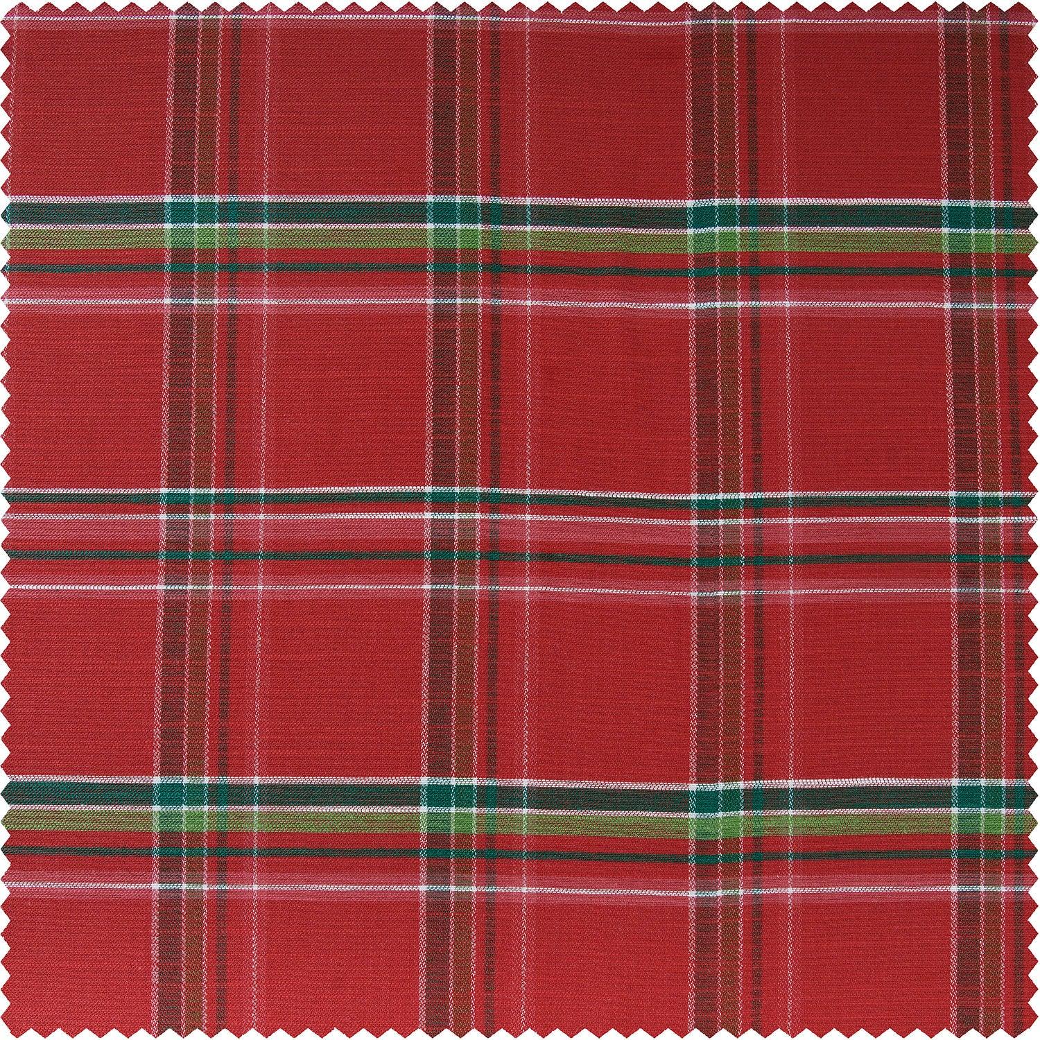 Rustic Red Plaid Heritage Weave Cotton Room Darkening Curtain Pair (2 Panels)