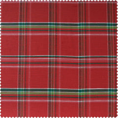 Rustic Red Plaid Heritage Weave Cotton Room Darkening Curtain Pair (2 Panels)