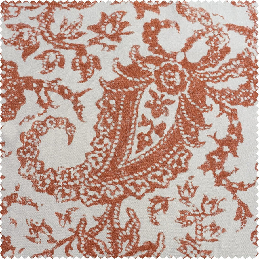 Edina Rust Printed Cotton Blackout Swatch - HalfPriceDrapes.com