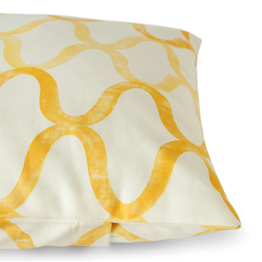 Illusions Yellow Geometric Printed Cotton Cushion Covers - Pair