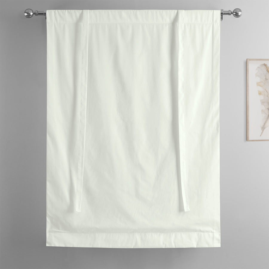 Fresh Popcorn Solid Cotton Tie-Up Window Shade