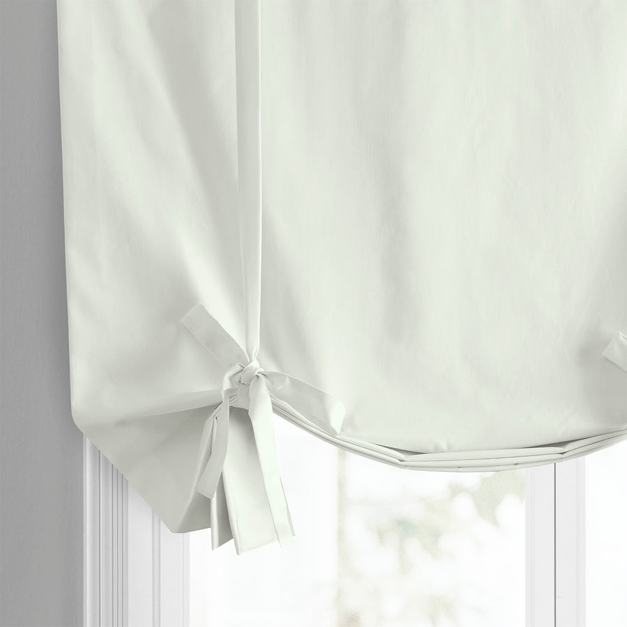 Fresh Popcorn Solid Cotton Tie-Up Window Shade