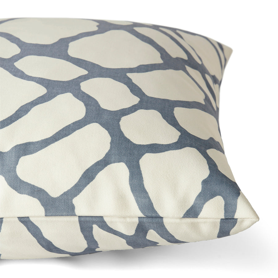 Ellis Blue Geometric Printed Cotton Cushion Covers - Pair