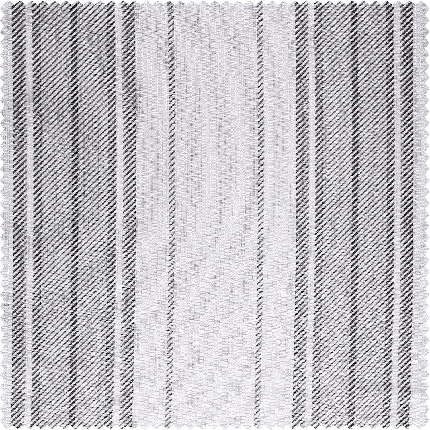 Echo Stripes Greige Striped Blossom Printed Shower Curtain