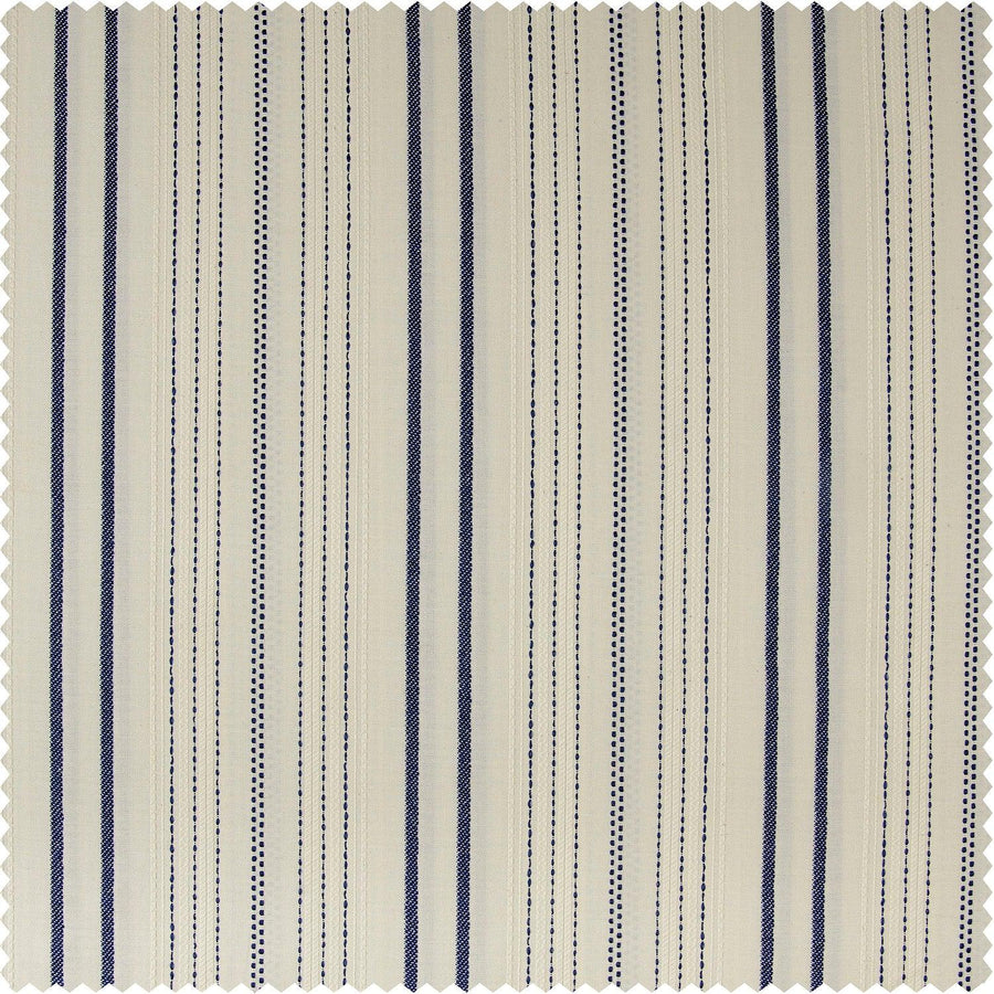 Seaside Striped Blue Linear Cotton Swatch - HalfPriceDrapes.com