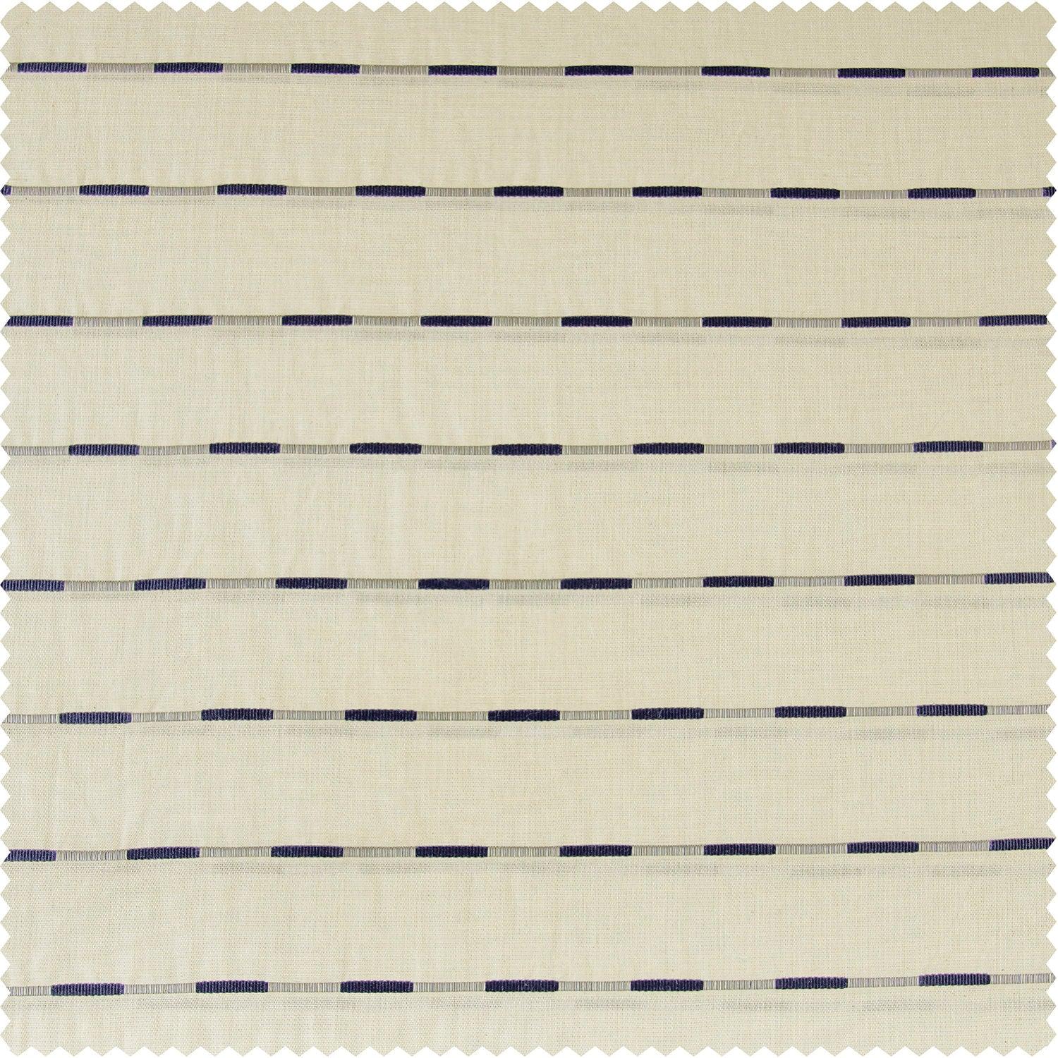 Sailors Striped Blue Linear Cotton Light Filtering Curtain Pair (2 Panels)