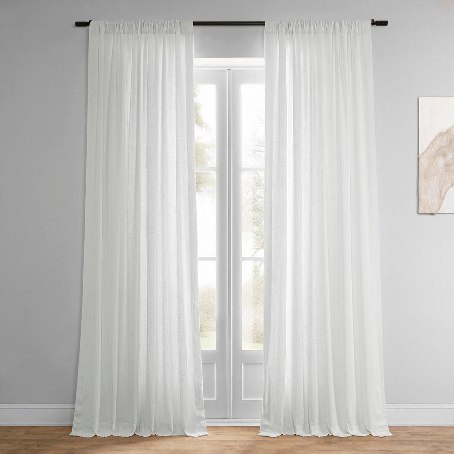 Off-White Summer Linen Light Filtering Curtain Pair (2 Panels) - HalfPriceDrapes.com