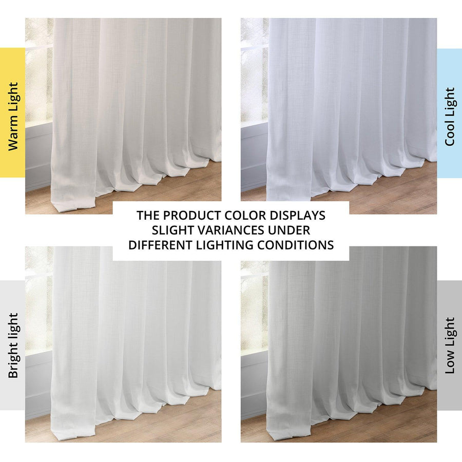 Off-White Summer Linen Light Filtering Curtain Pair (2 Panels) - HalfPriceDrapes.com