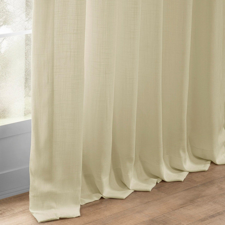 Cream Summer Linen Light Filtering Curtain Pair (2 Panels) - HalfPriceDrapes.com