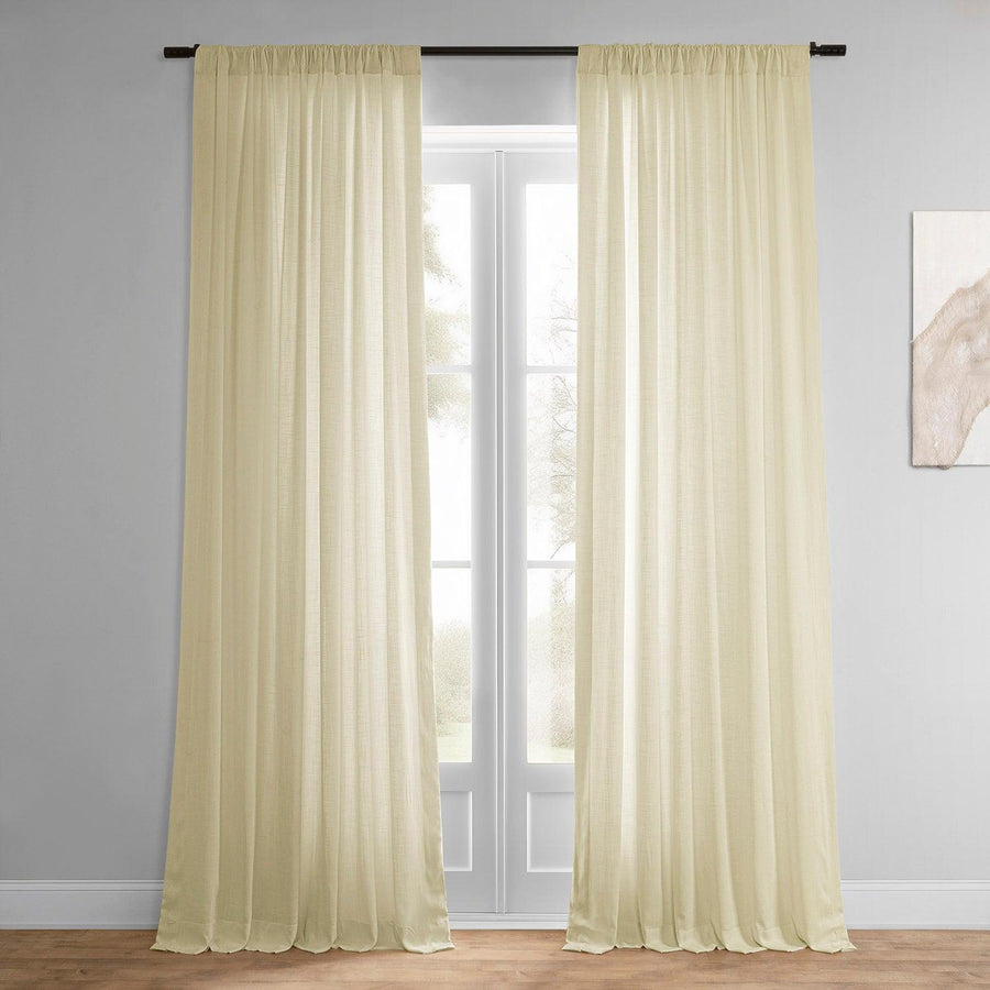 Cream Summer Linen Light Filtering Curtain Pair (2 Panels) - HalfPriceDrapes.com