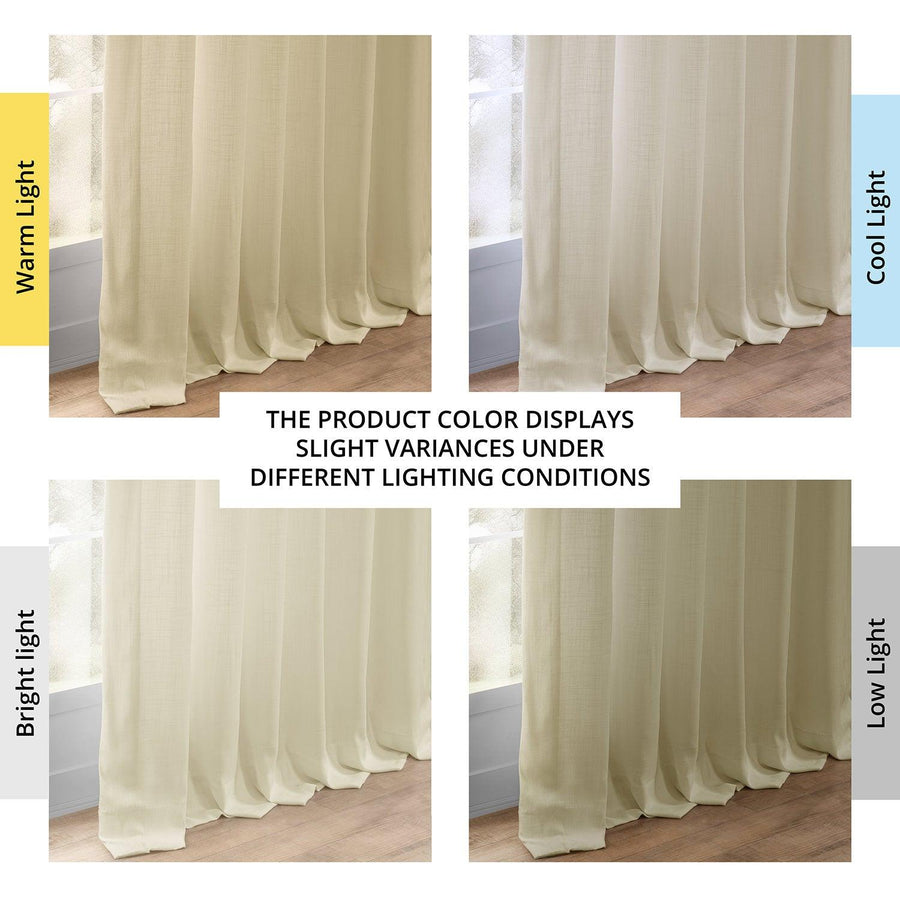 Cream Summer Linen Light Filtering Curtain Pair (2 Panels) - HalfPriceDrapes.com