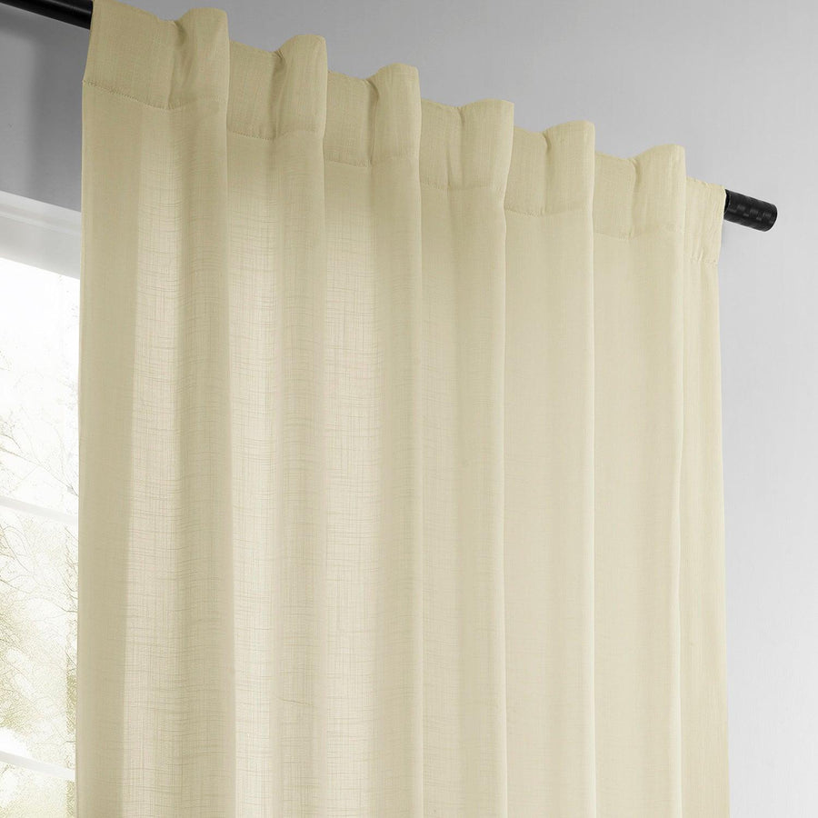 Cream Summer Linen Light Filtering Curtain Pair (2 Panels) - HalfPriceDrapes.com