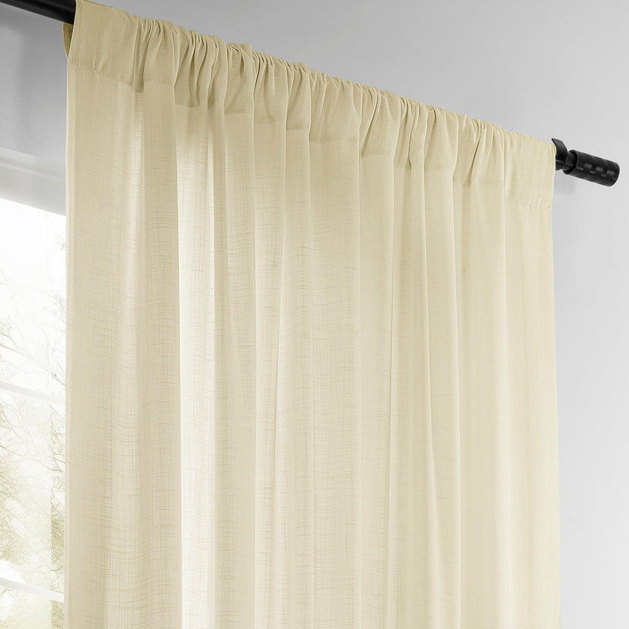 Cream Summer Linen Light Filtering Curtain Pair (2 Panels) - HalfPriceDrapes.com