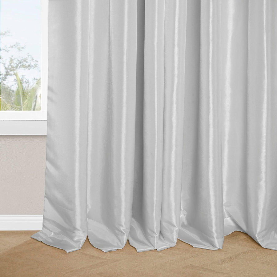 Eggshell French Pleat Faux Silk Taffeta Blackout Curtain - HalfPriceDrapes.com