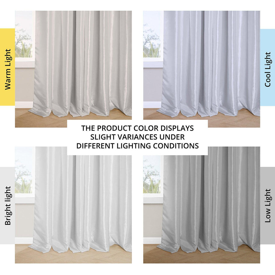 Eggshell French Pleat Faux Silk Taffeta Blackout Curtain - HalfPriceDrapes.com