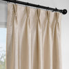 Antique Beige French Pleat Faux Silk Taffeta Blackout Curtain - HalfPriceDrapes.com