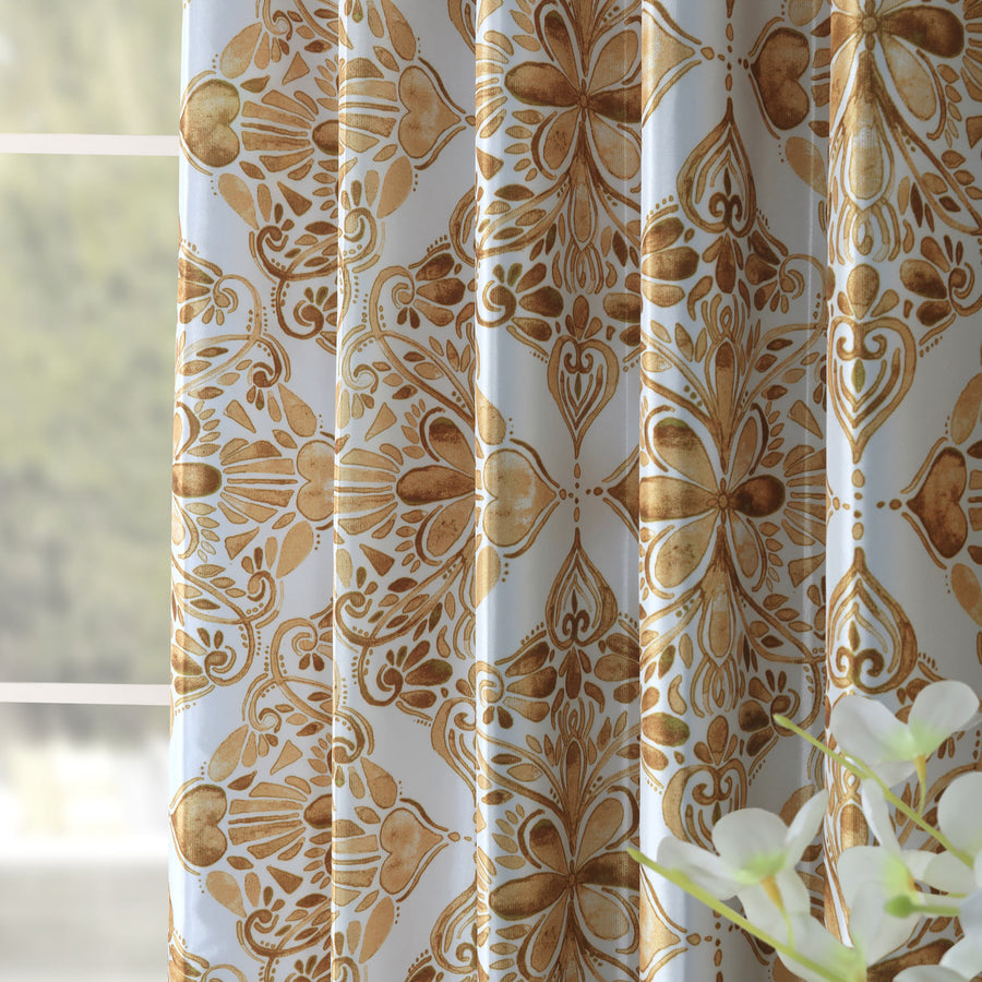 Tiera Gold Damask Blackout Curtain