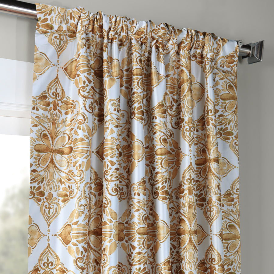 Tiera Gold Damask Blackout Curtain