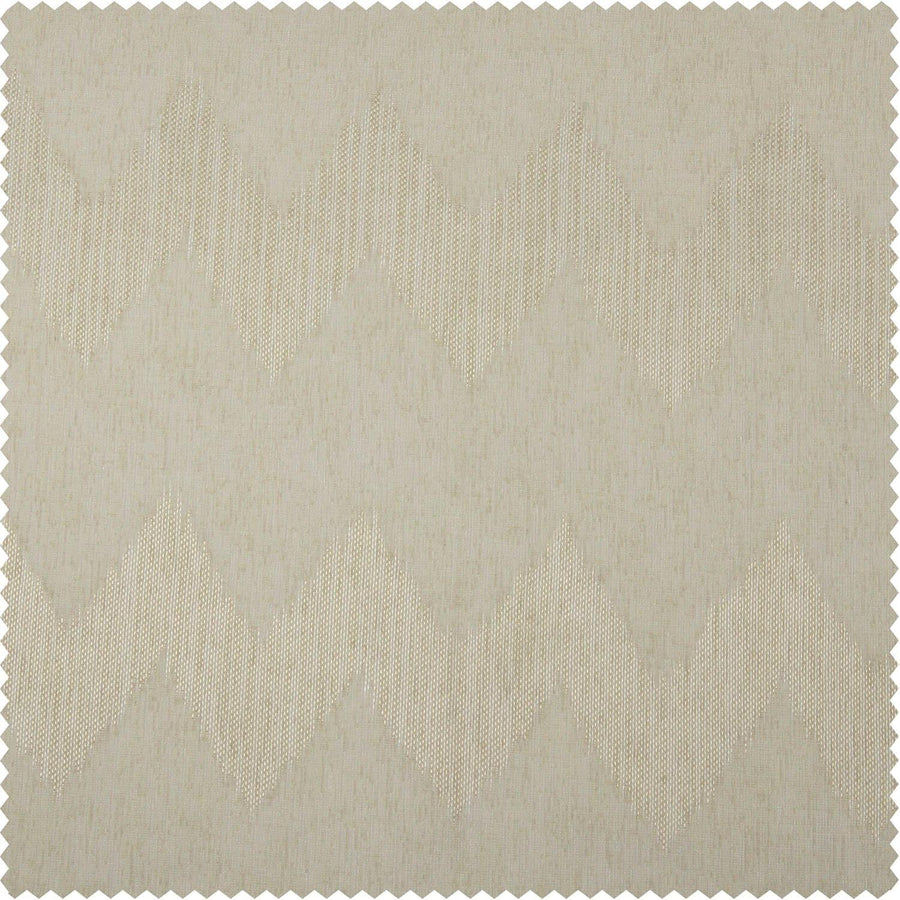 Sirius Beige Patterned Faux Linen Sheer Swatch - HalfPriceDrapes.com