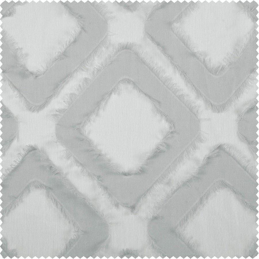 Capella Silver Patterned Faux Linen Sheer Swatch - HalfPriceDrapes.com