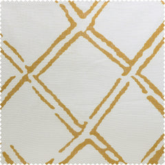 Normandy Gold Geometric Printed Polyester Sheer Curtain