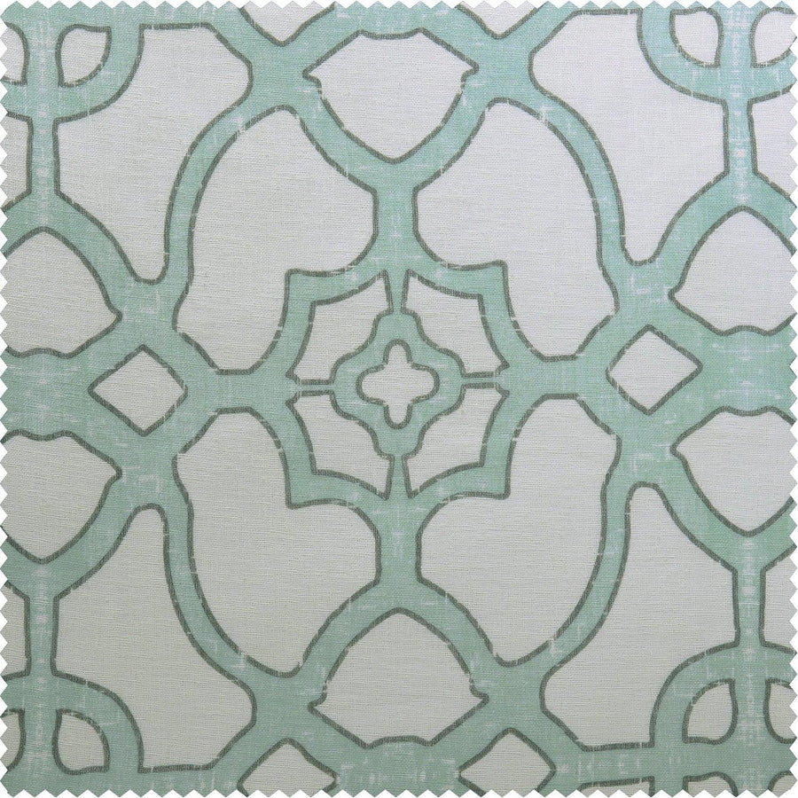 SeaGlass Blue Printed Polyester Swatch - HalfPriceDrapes.com