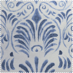 Xenia Blue Floral Printed Polyester Sheer Curtain