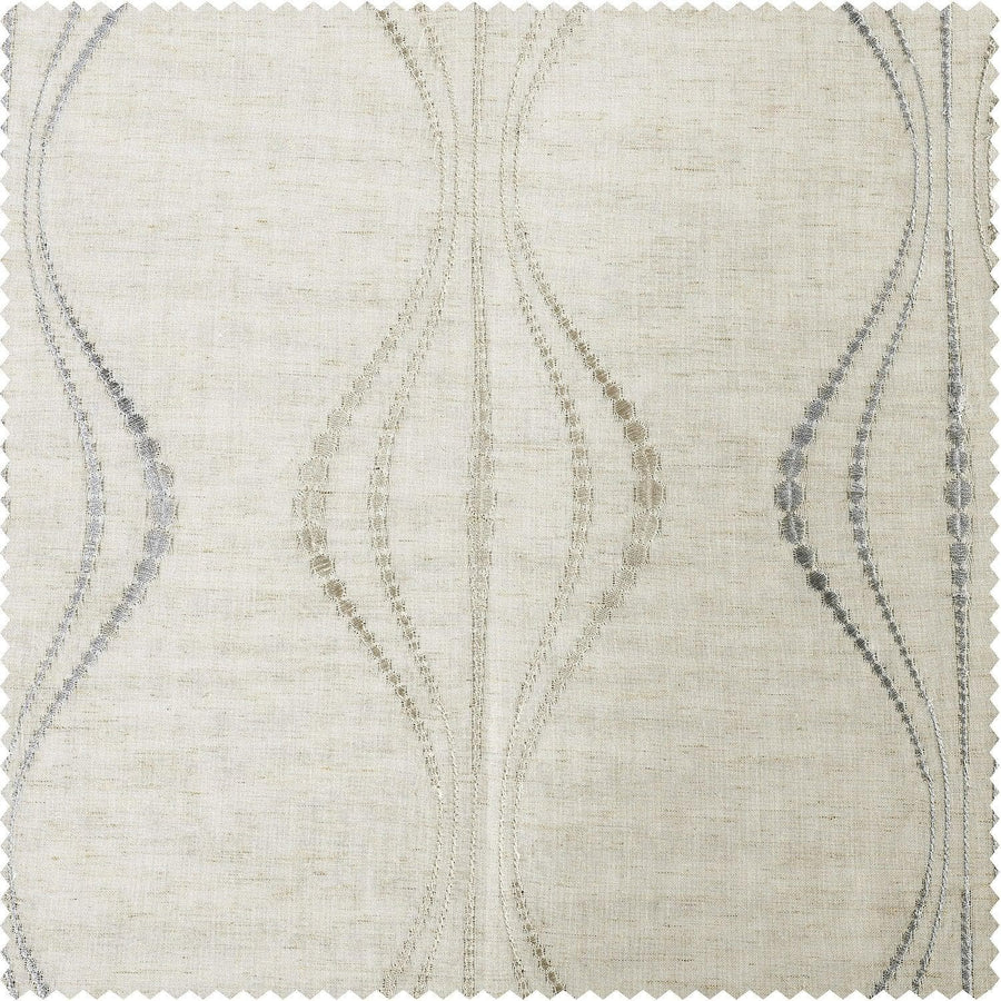 Suez Natural Patterned Faux Linen Swatch - HalfPriceDrapes.com