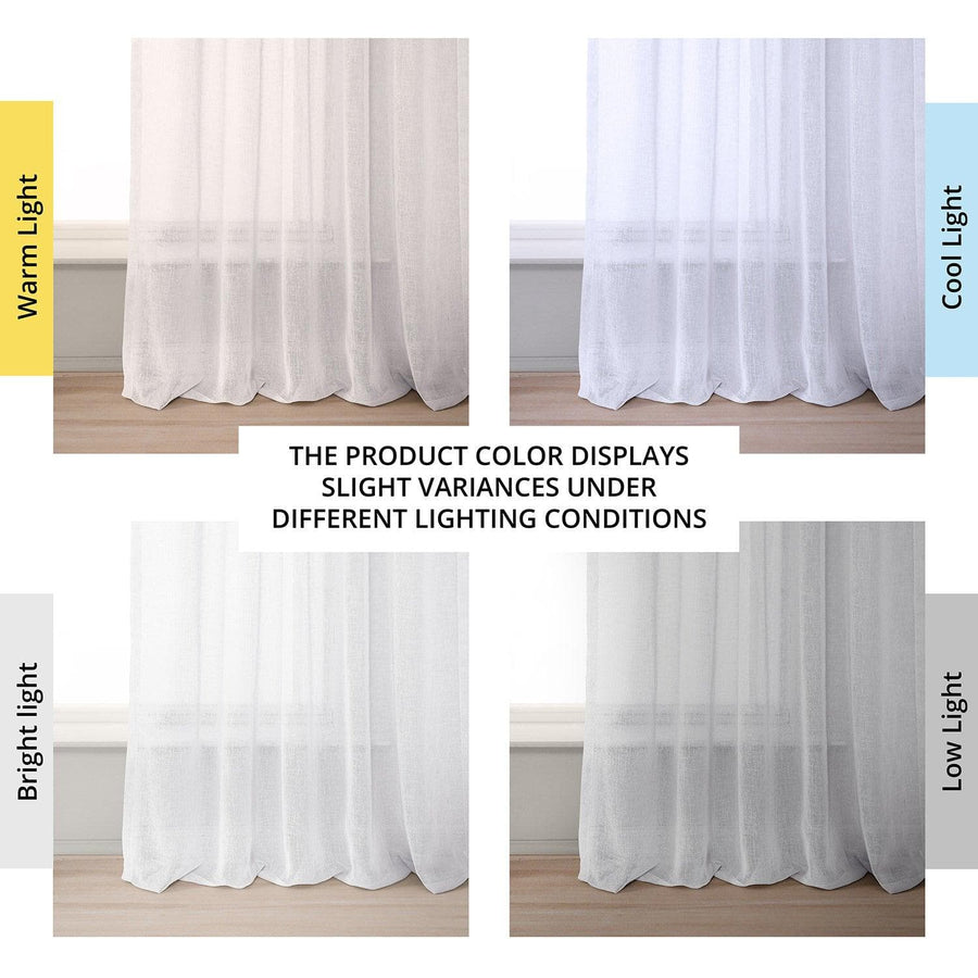 Cirro Off White Solid Linen Sheer Curtain Pair (2 Panels) - HalfPriceDrapes.com