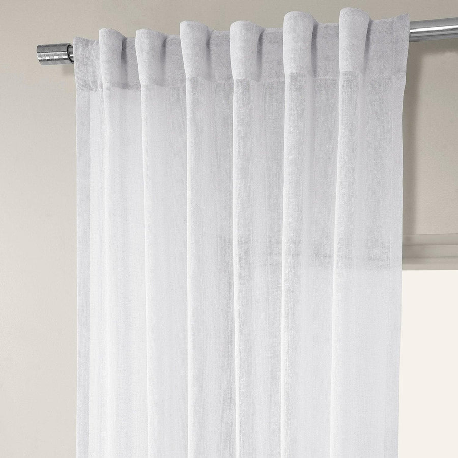 Cirro Off White Solid Linen Sheer Curtain Pair (2 Panels) - HalfPriceDrapes.com