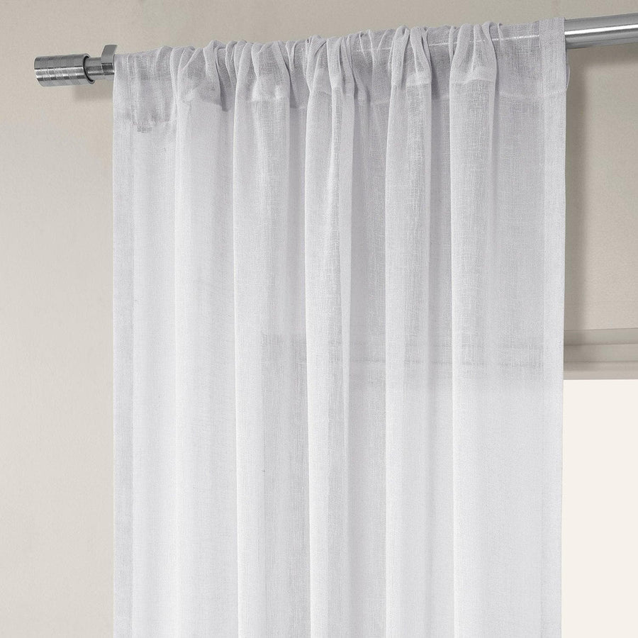 Cirro Off White Solid Linen Sheer Curtain Pair (2 Panels) - HalfPriceDrapes.com