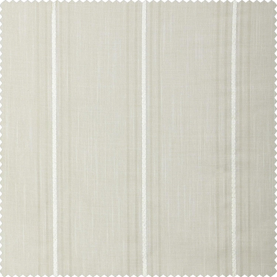 Meridian White Striped Linen Sheer Swatch - HalfPriceDrapes.com