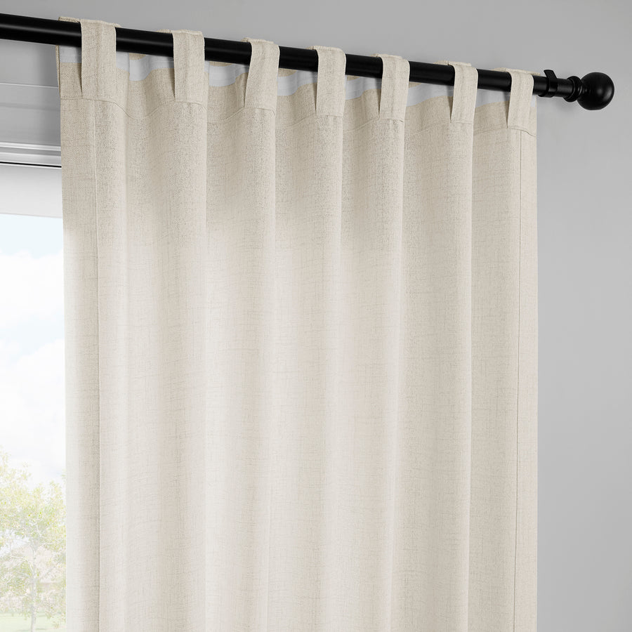 French Country Cream FarmTown Faux Linen Sheer Curtain Pair (2 Panels)