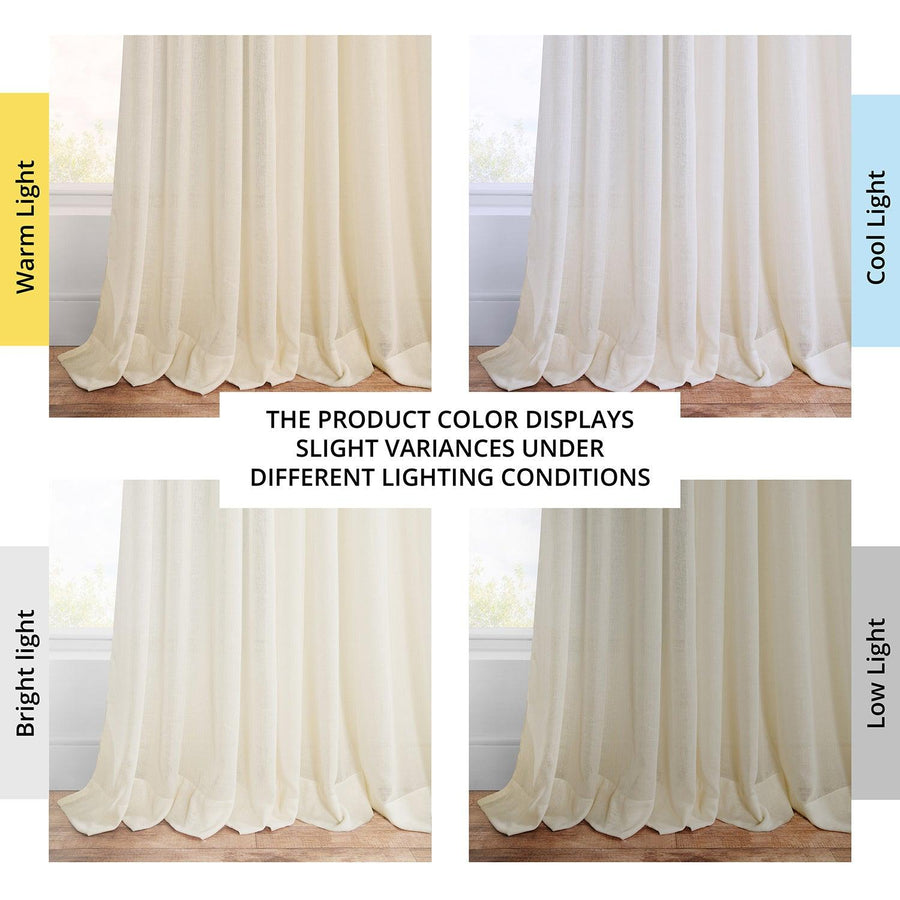 Gardenia Grommet Textured Faux Linen Sheer Curtain - HalfPriceDrapes.com