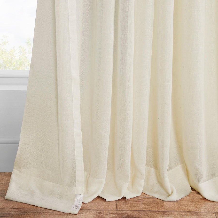 Gardenia Grommet Textured Faux Linen Sheer Curtain - HalfPriceDrapes.com