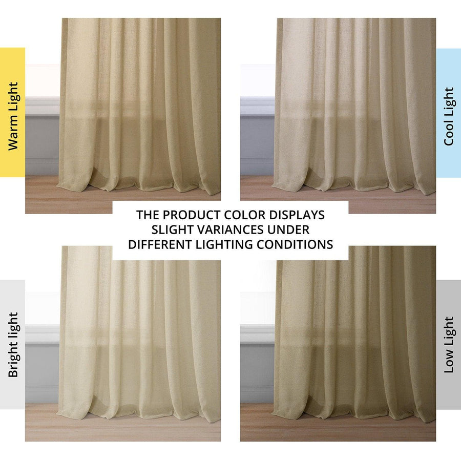 Gobi Dunes Faux Linen Sheer Curtain Pair (2 Panels) - HalfPriceDrapes.com