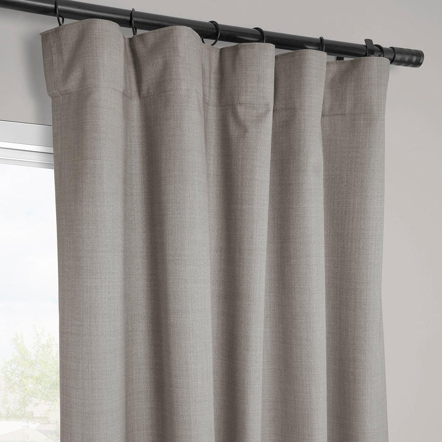 Light Steel Grey Vienna Basic Linen Blackout Curtain Pair (2 Panels)