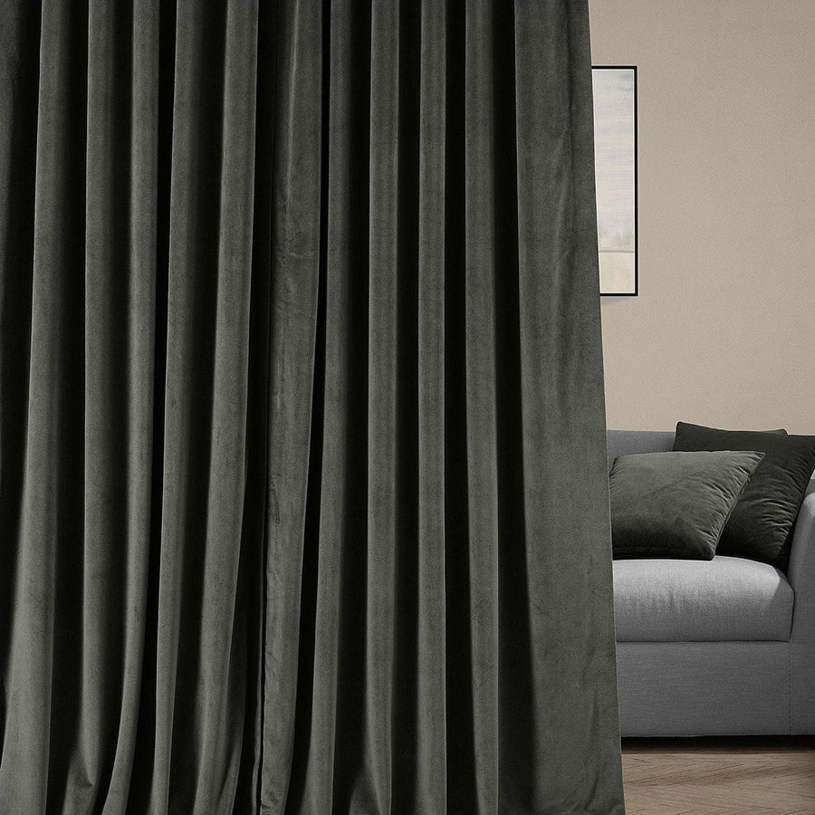 Gunmetal Grey Signature Velvet Custom Curtain