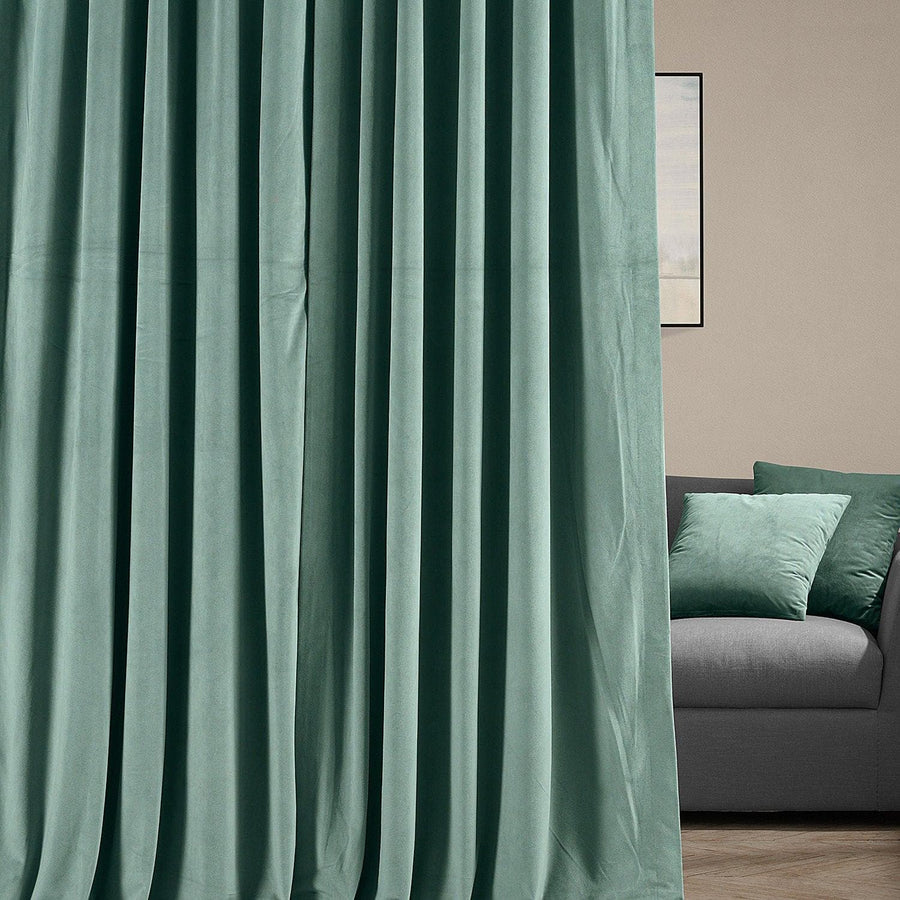 Aqua Mist Signature Velvet Custom Curtain