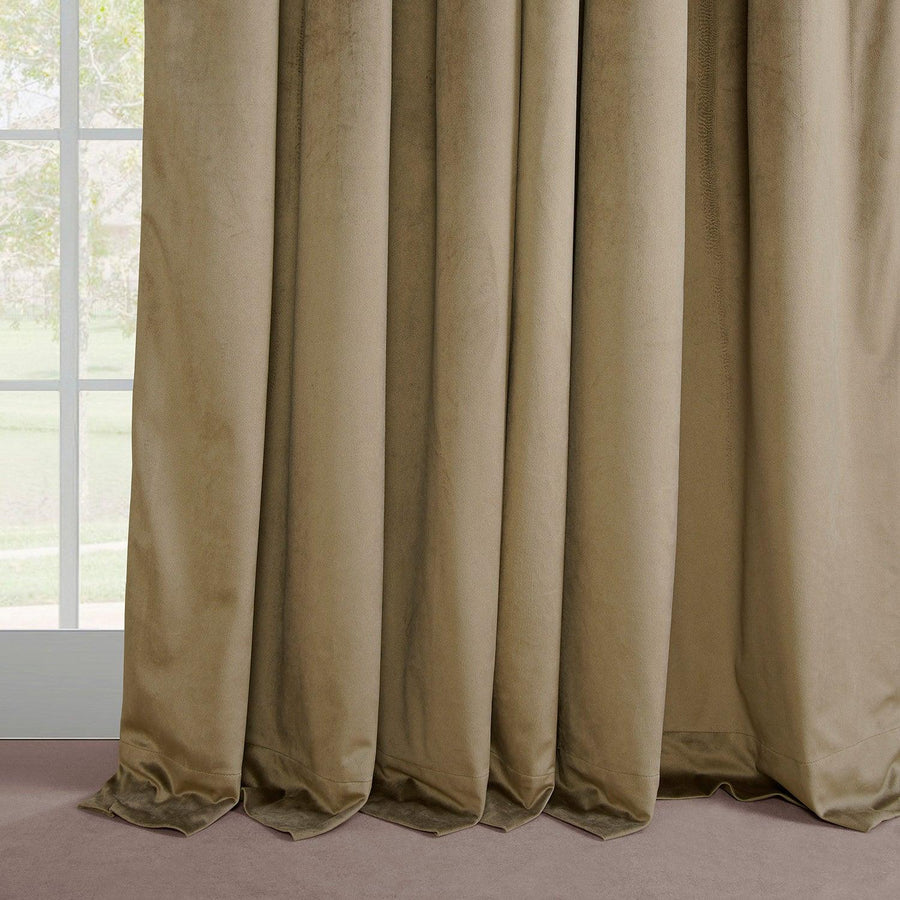 Denver Taupe French Pleat Signature Velvet Blackout Curtain