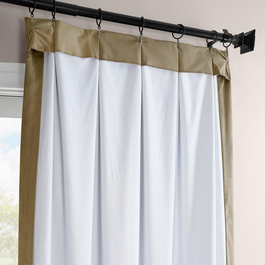 Denver Taupe French Pleat Signature Velvet Blackout Curtain