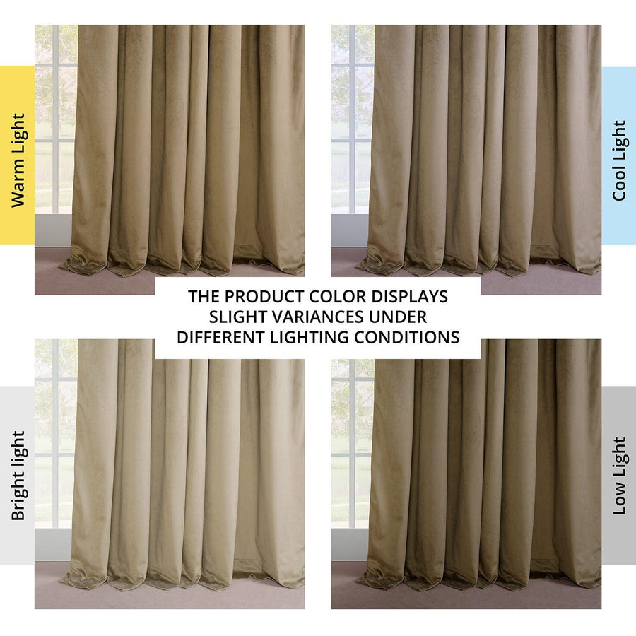 Denver Taupe French Pleat Signature Velvet Blackout Curtain