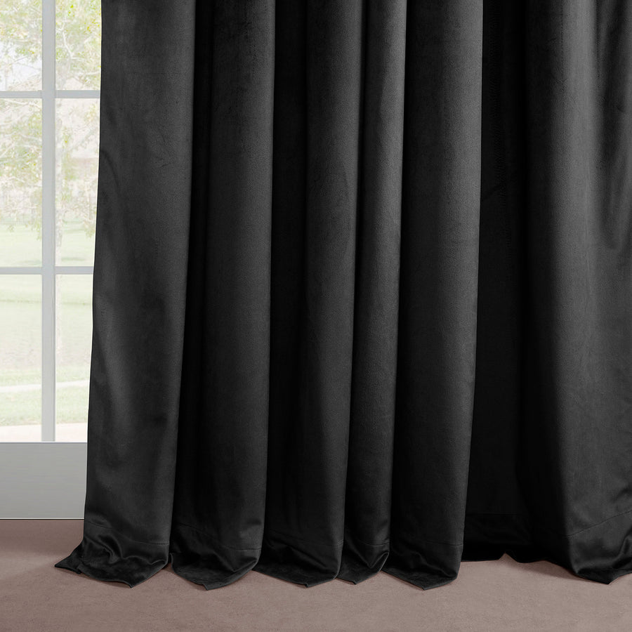 Warm Black French Pleat Signature Velvet Blackout Curtain