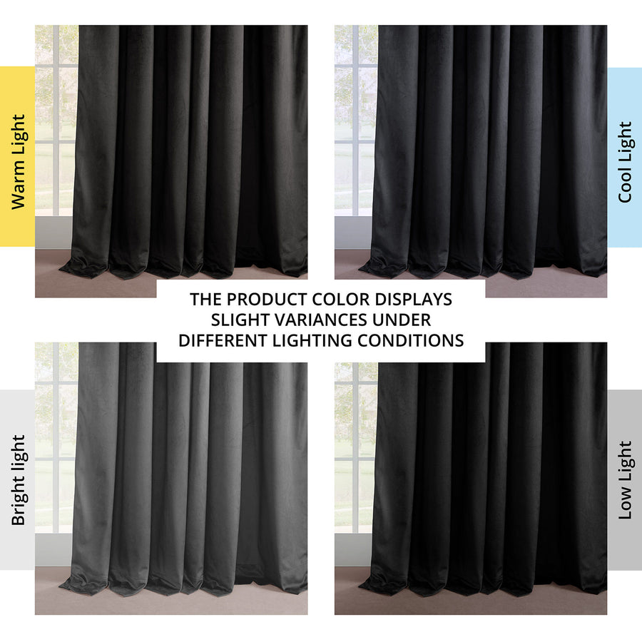 Warm Black French Pleat Signature Velvet Blackout Curtain