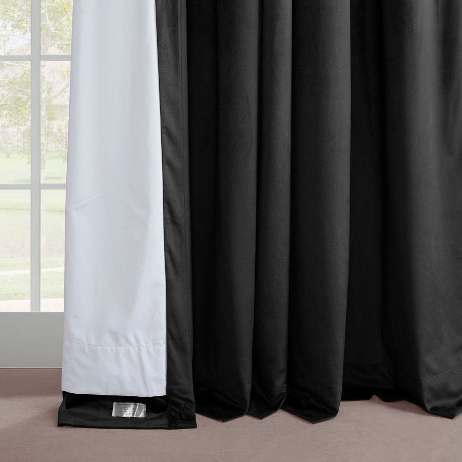 Warm Black French Pleat Signature Velvet Blackout Curtain