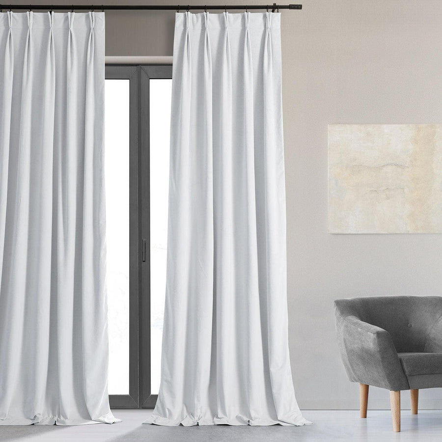 Primary White Signature Velvet Custom Curtain