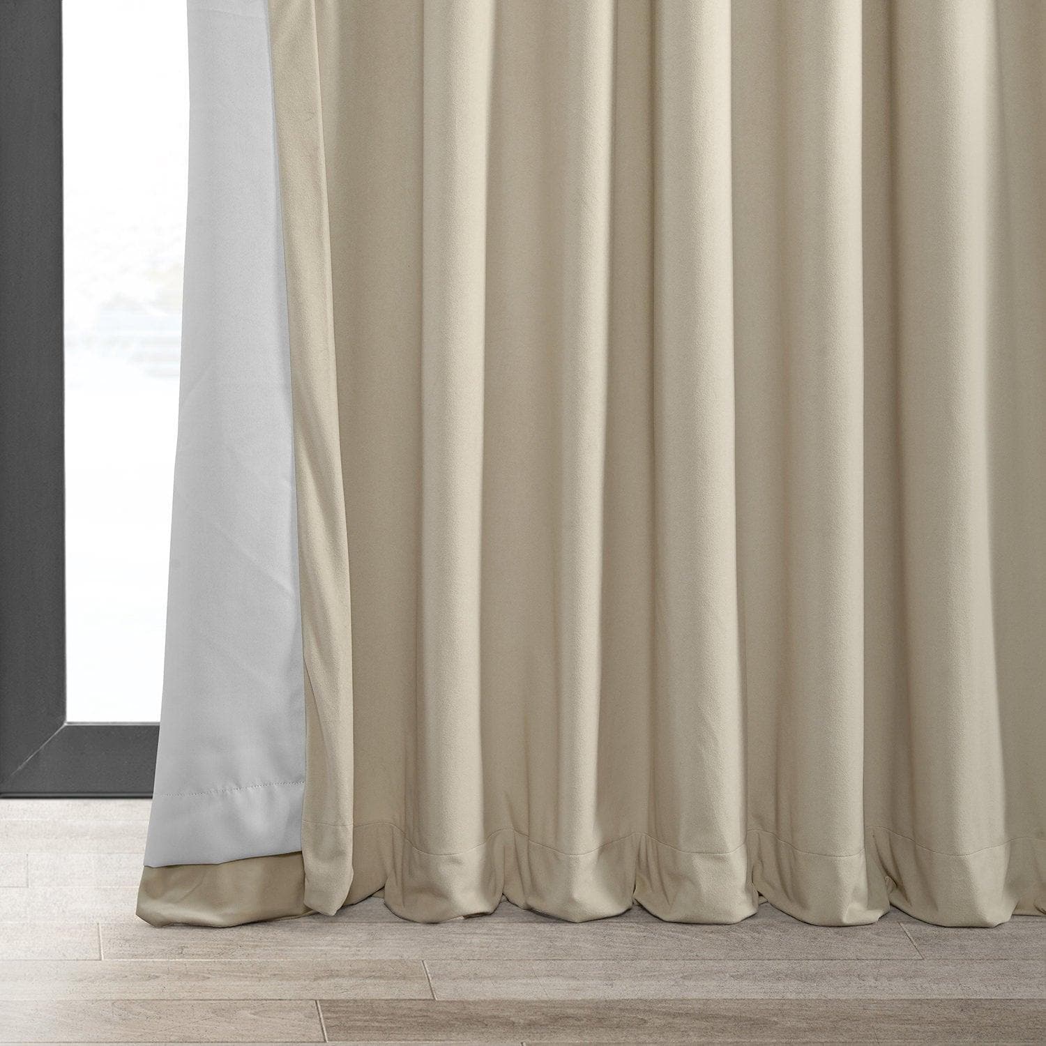 Ivory Grommet Signature Extra Wide Velvet Blackout Curtain