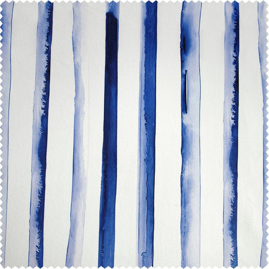 Waves Vertical Blue Striped Barcelona Velvet Swatch