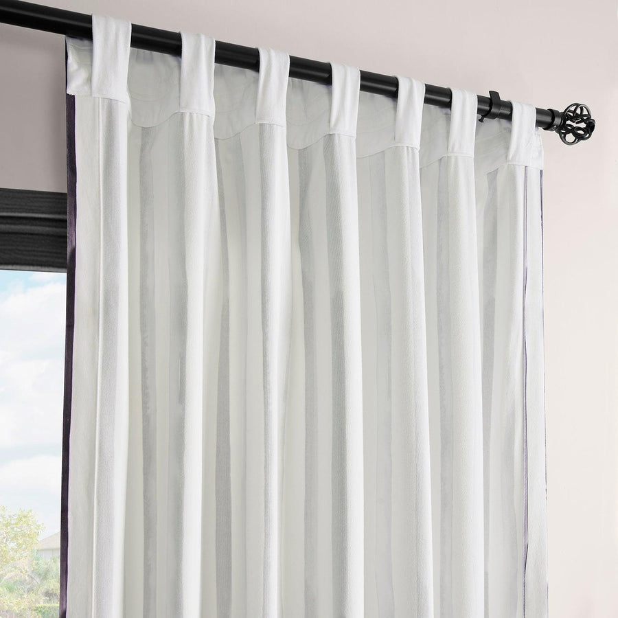 Waves Vertical Charcoal Striped Barcelona Velvet Room Darkening Curtain